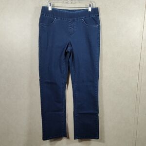 03140 Lee dark wash Style Ups pull on stretch waist straight leg jeans 10